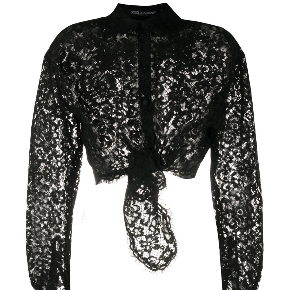 New with tags Dolce and Gabbana Black Lace Top size 40